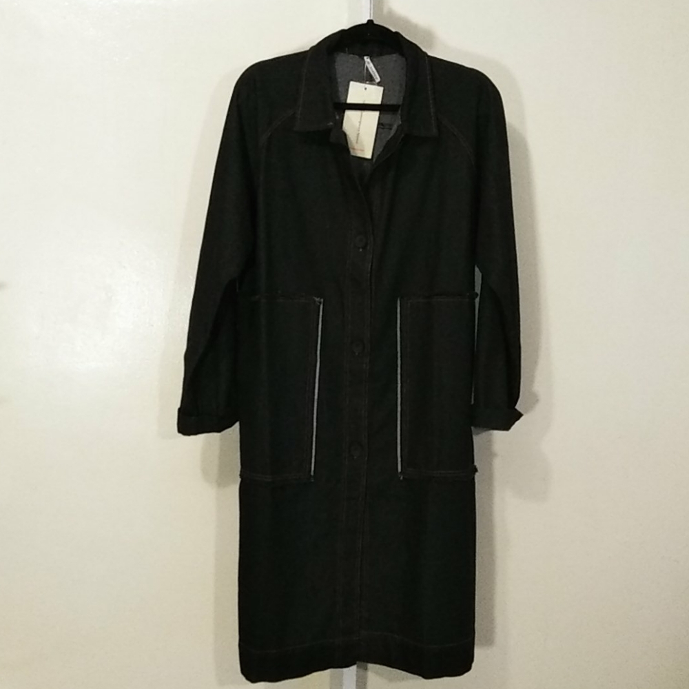 BLACK DENIM  SPRING COAT